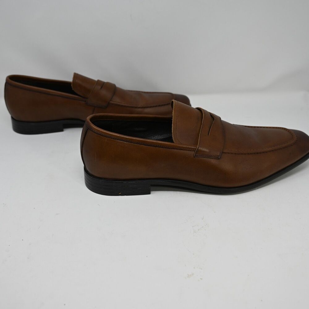 Aston Grey Hastings Whiskey Leather Penny Loafers Men’s Size 13 - Picture 3 of 8